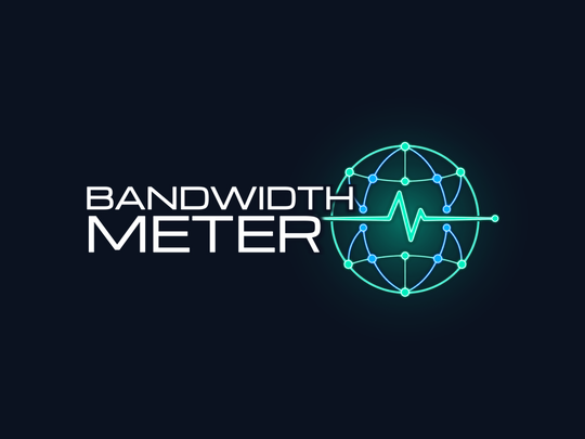 Bandwidth Meter Roku app logo: globe and heartbeat line
